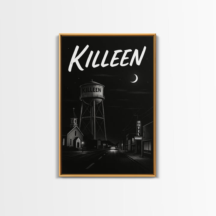 Killeen Travel Poster, Canvas Print, Black And White Travel Art, Killeen Wall Art, City Art Print, Vintage City Poster, City Travel Prints