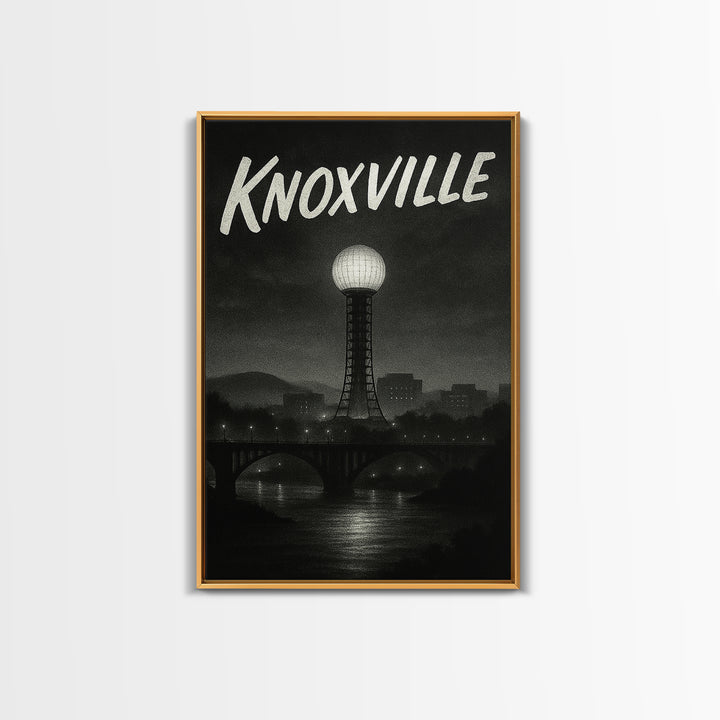Knoxville Tennessee Travel Poster, Canvas Print, Black And White Travel Art, Knoxville Art Print, Travel Wall Art, Wall Decor, Landscape Art