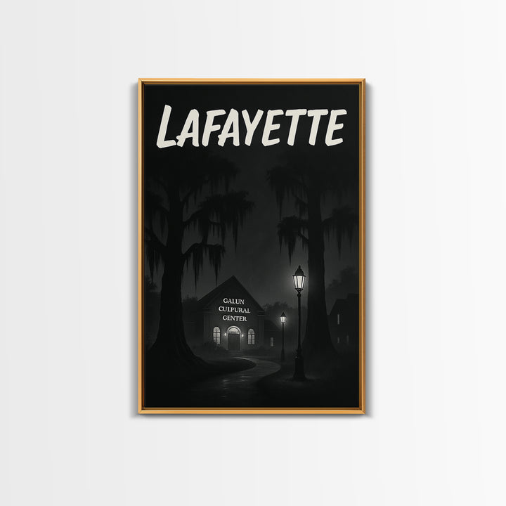 Lafayette Louisiana Travel Poster, Canvas Print, Night Street Poster Art, Lafayette City Art, Travel Poster Set, City Poster, Art Print