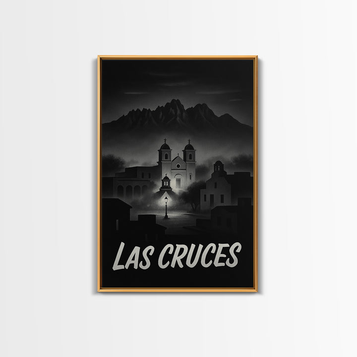 Las Cruces New Mexico Travel Poster, Canvas Print, Black And White Travel Art, Las Cruces Art Print, Travel Print, Vintage Travel Art
