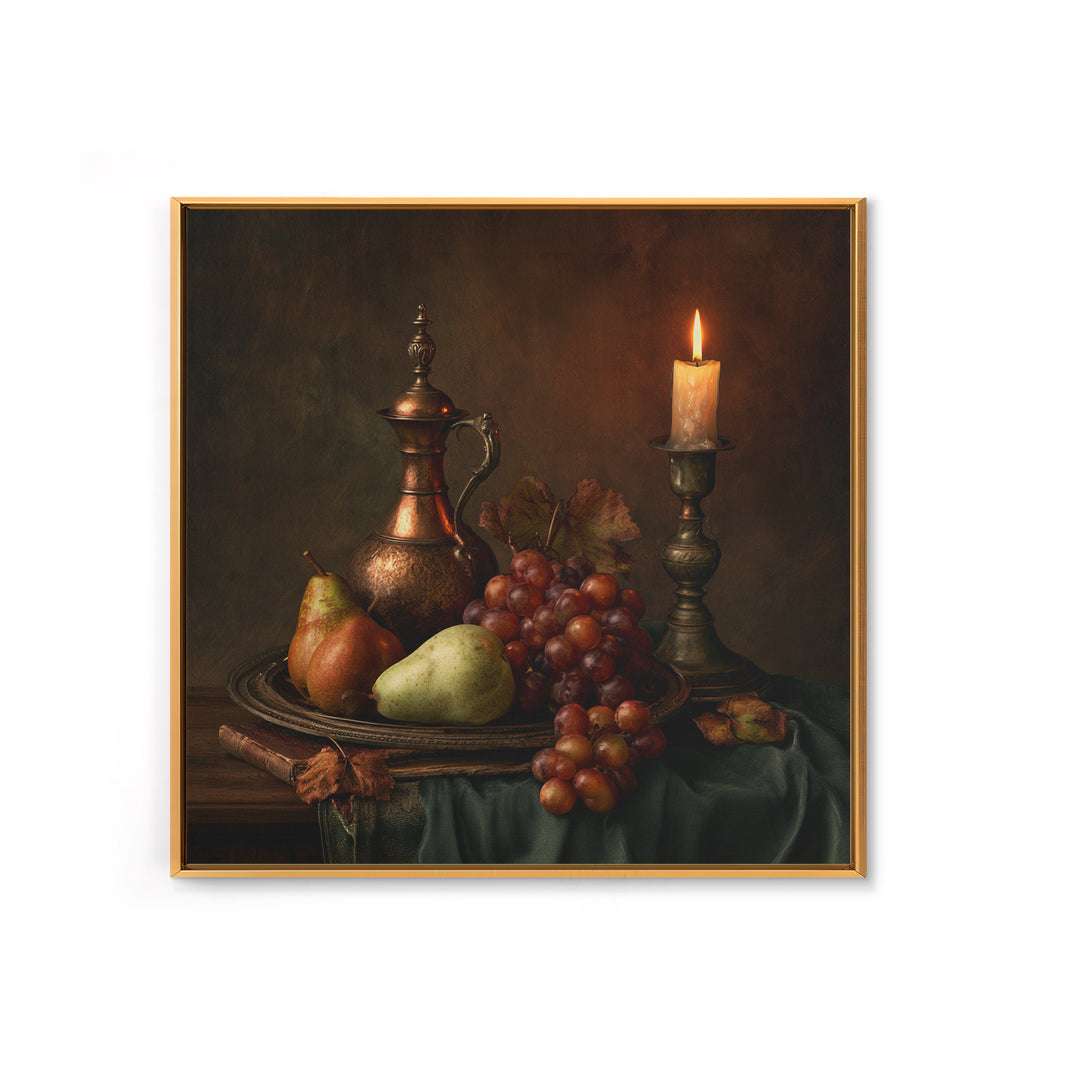 Classical Fruit Still Life Framed Canvas Print, Dining Room Art, 3 Piece Wall Art, Dining Room Decor, Fine Art, Dining, DRA-1x1-1