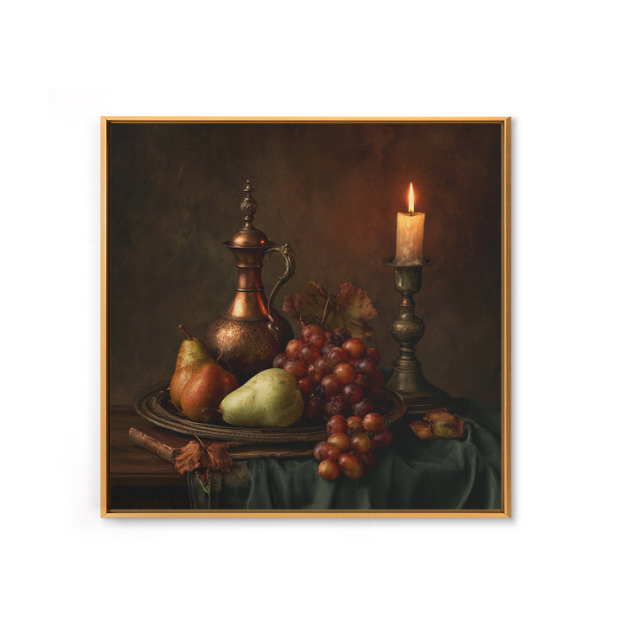Classical Fruit Still Life Framed Canvas Print, Dining Room Art, 3 Piece Wall Art, Dining Room Decor, Fine Art, Dining, DRA-1x1-1