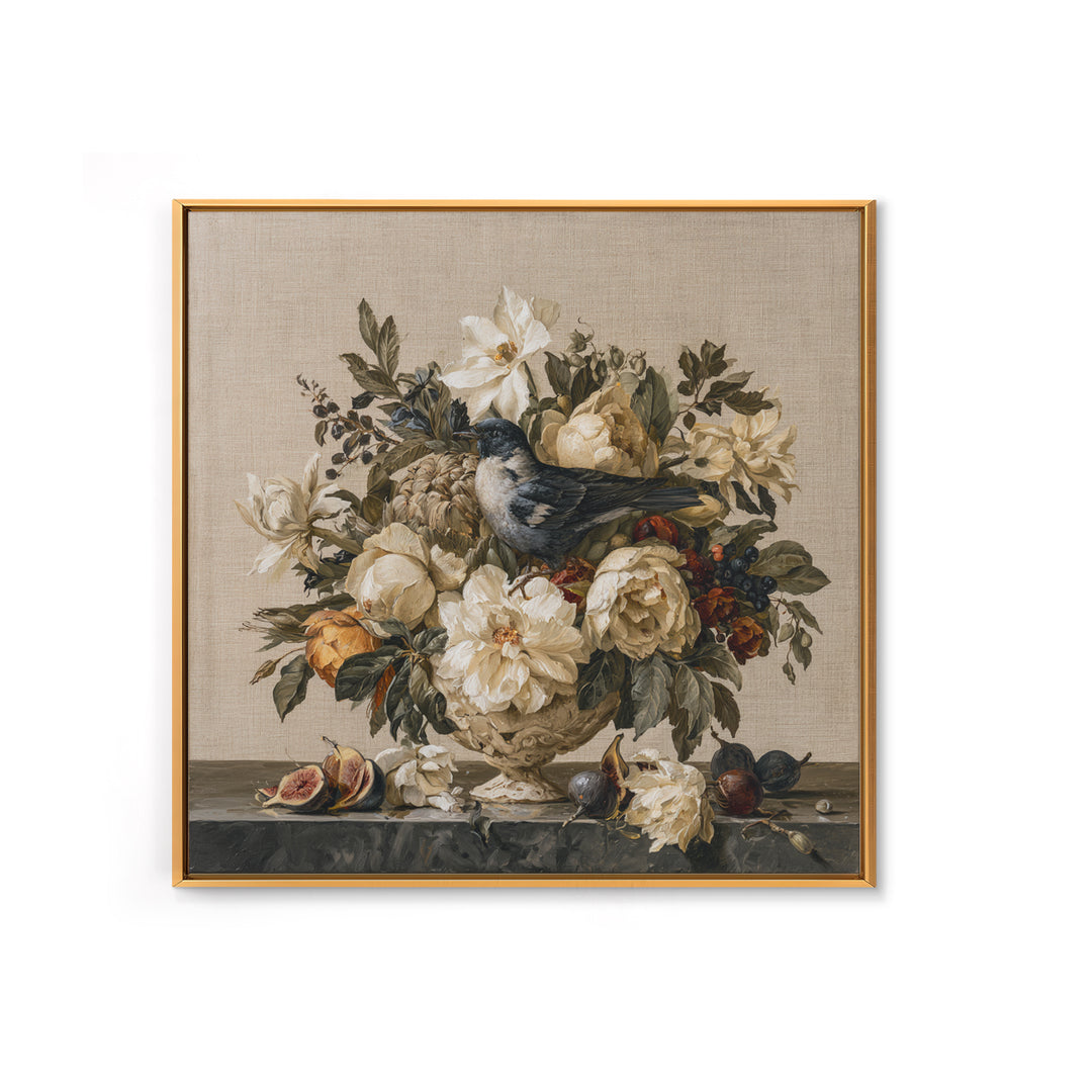 Classic Dutch Feast Arrangement Canvas Print, Dining Room Art, Digital Print, Dining Room Decor, Watercolor Art, Dining, DRA-1x1-19