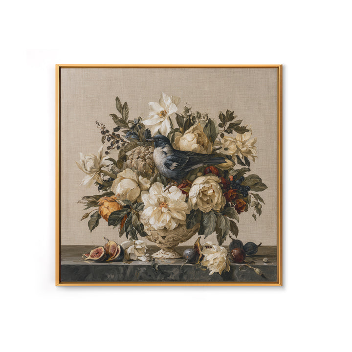 Classic Dutch Feast Arrangement Canvas Print, Dining Room Art, Digital Print, Dining Room Decor, Watercolor Art, Dining, DRA-1x1-19