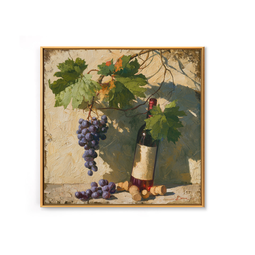 Botanical Grapevine with Leaves and Fruit Canvas Print, Dining Room Art, Bedroom Wall Art, Dining Room Decor, Dining, DRA-1x1-21