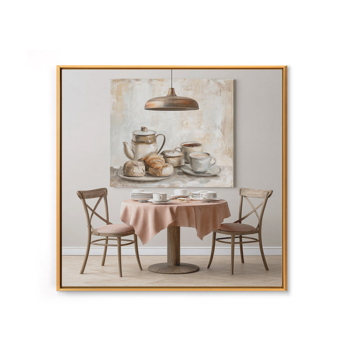 French Bistro Food Illustration Without Text Canvas Print, Dining Room Art, Set of 3 Prints, Dining Room Decor, Dining, DRA-1x1-34