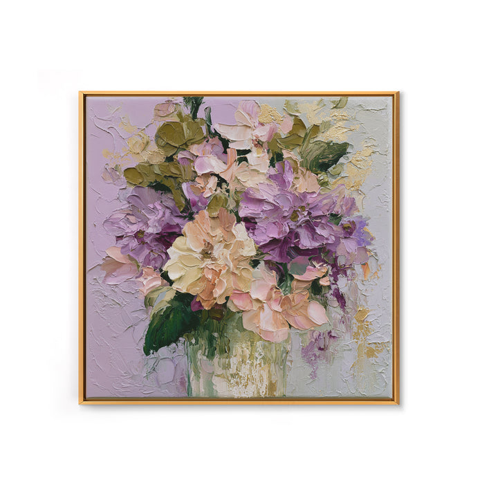 Large Expressive Flower Vase Framed Canvas Print, Dining Room Art, Home Decor, Dining Room Decor, Oil Painting, Dining, DRA-1x1-48