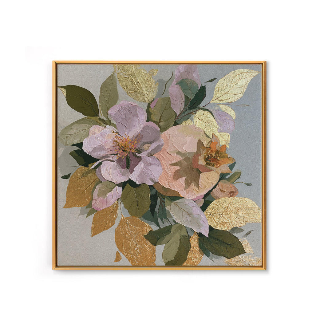 Pomegranate and Gold Leaf Botanical Study Framed Canvas Print, Dining Room Art, Canvas Art, Dining Room Decor, Oil Painting, DRA-1x1-8