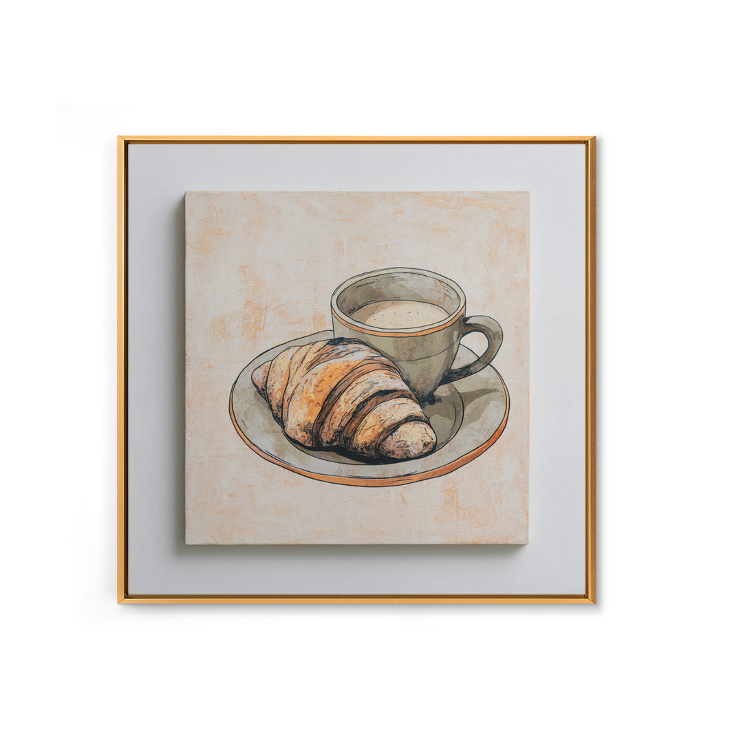 French Bistro Food Illustration Without Text Canvas Print, Dining Room Art, Trendy Wall Art, Dining Room Decor, Oil Painting, DRA-1x1-82