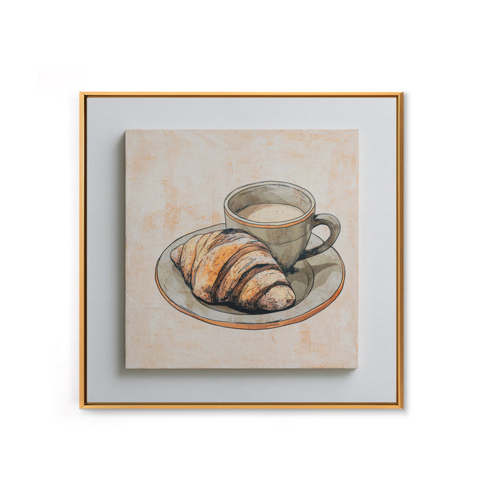 French Bistro Food Illustration Without Text Canvas Print, Dining Room Art, Trendy Wall Art, Dining Room Decor, Oil Painting, DRA-1x1-82