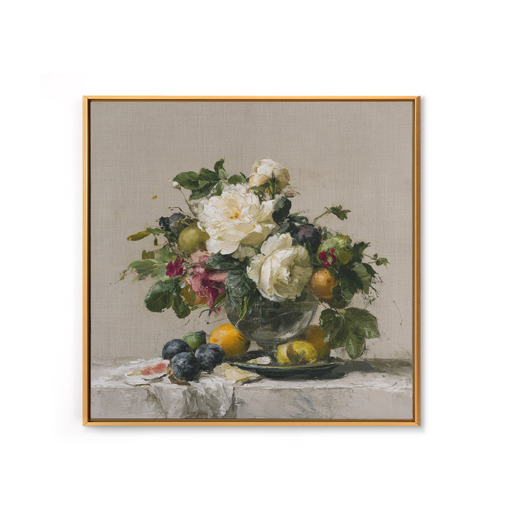 Classic Dutch Feast Arrangement Canvas Print, Dining Room Art, Fine Art Print, Dining Room Decor, Fine Art, Dining, Fall Decor, DRA-1x1-91