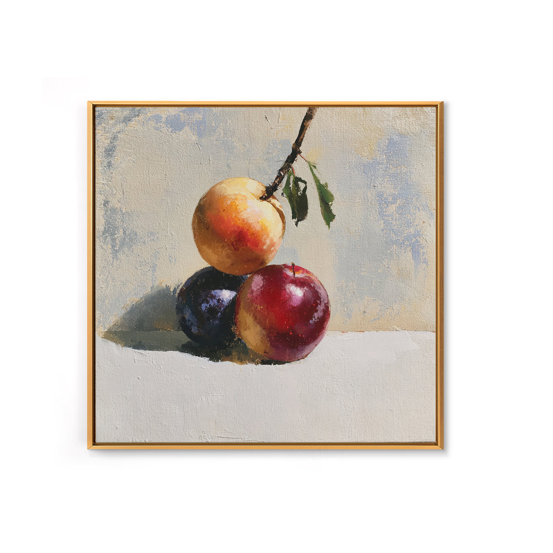 Peach and Plum Still Life Canvas Print, Dining Room Art, Trendy Wall Art, Dining Room Decor, Fine Art, Dining, DRA-1x1-92