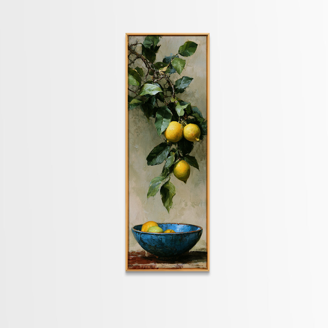 Italian Lemon Branch Canvas Print, Dining Room Art, Modern Decor, Dining Room Decor, Fine Art, Dining, Home Decor, Fall Decor, DRA-1x3-17