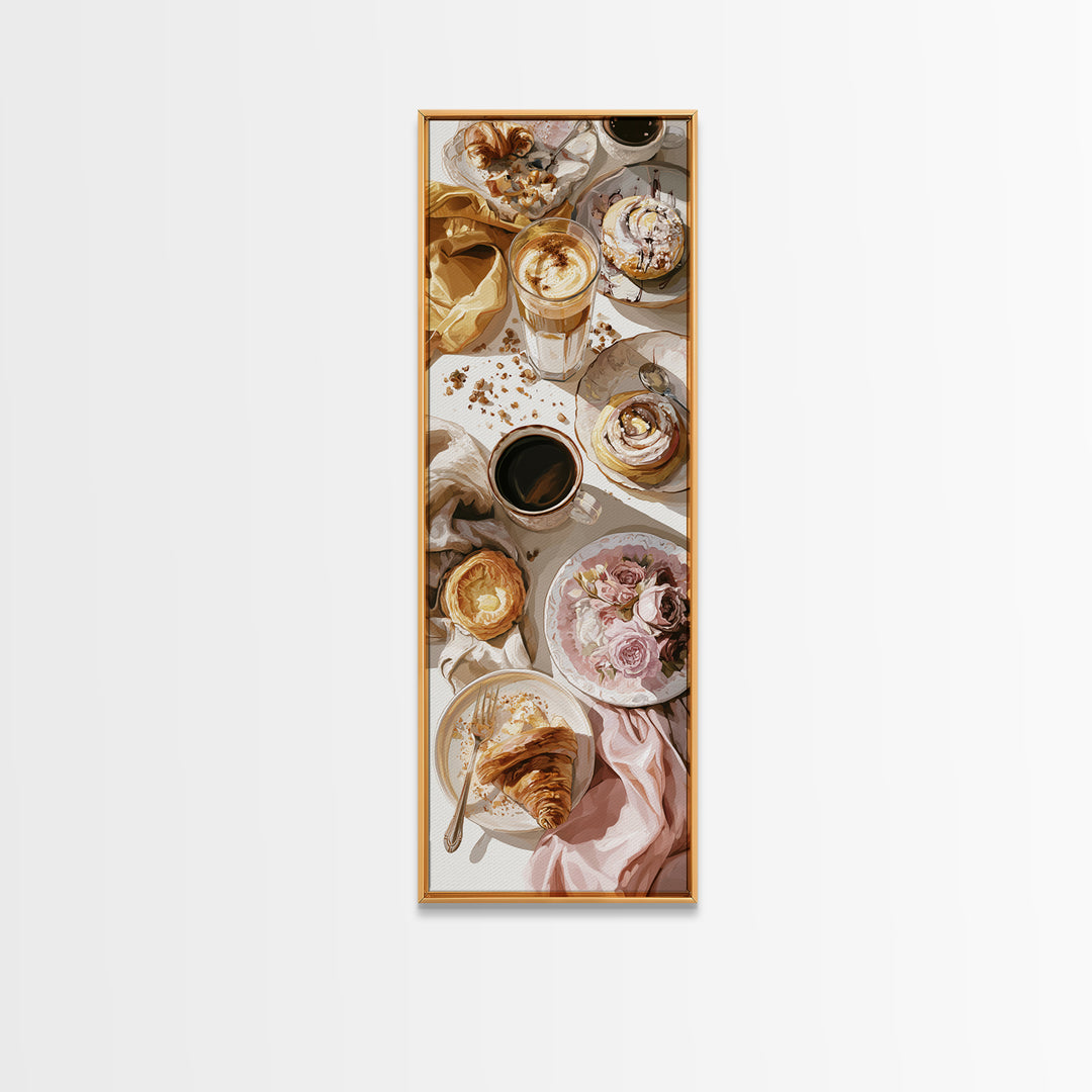 Coffee and Pastry Scene for Breakfast Nook Canvas Print, Dining Room Art, Modern Wall Art, Dining Room Decor, Fine Art, Dining, DRA-1x3-26