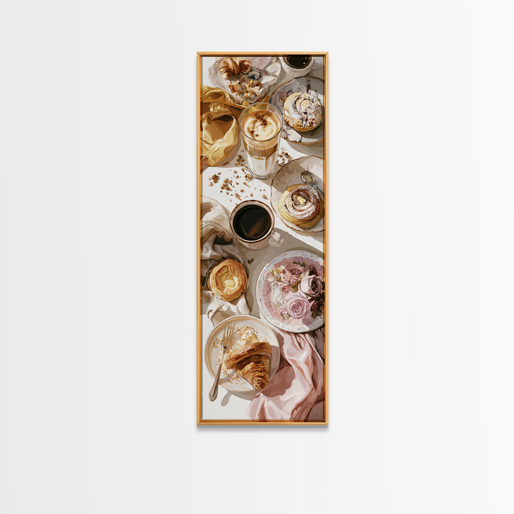 Coffee and Pastry Scene for Breakfast Nook Canvas Print, Dining Room Art, Modern Wall Art, Dining Room Decor, Fine Art, Dining, DRA-1x3-26