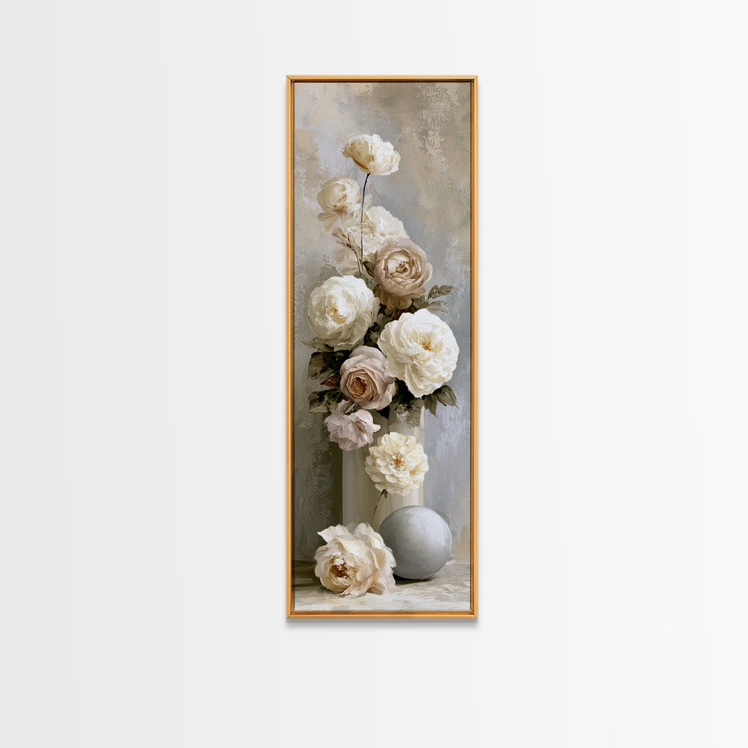 Classic Dutch Feast Arrangement Framed Canvas Print, Dining Room Art, Art Print, Dining Room Decor, Watercolor Art, Dining, DRA-1x3-31