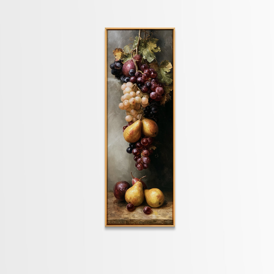Classical Fruit Still Life Canvas Print, Dining Room Art, Trendy Wall Art, Dining Room Decor, Fine Art, Dining, DRA-1x3-37