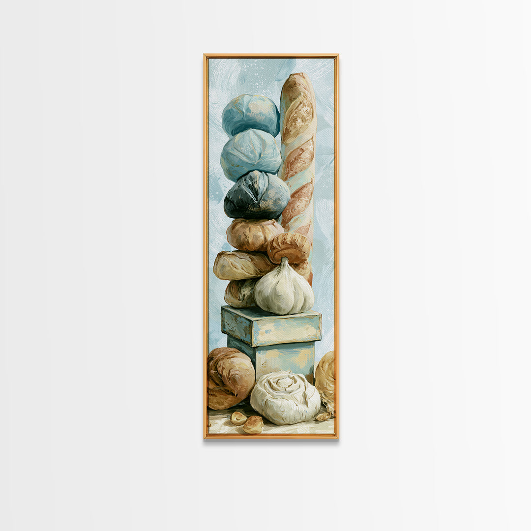 French Bistro Food Illustration Without Text Canvas Print, Dining Room Art, Kitchen Wall Decor, Dining Room Decor, Dining, DRA-1x3-46