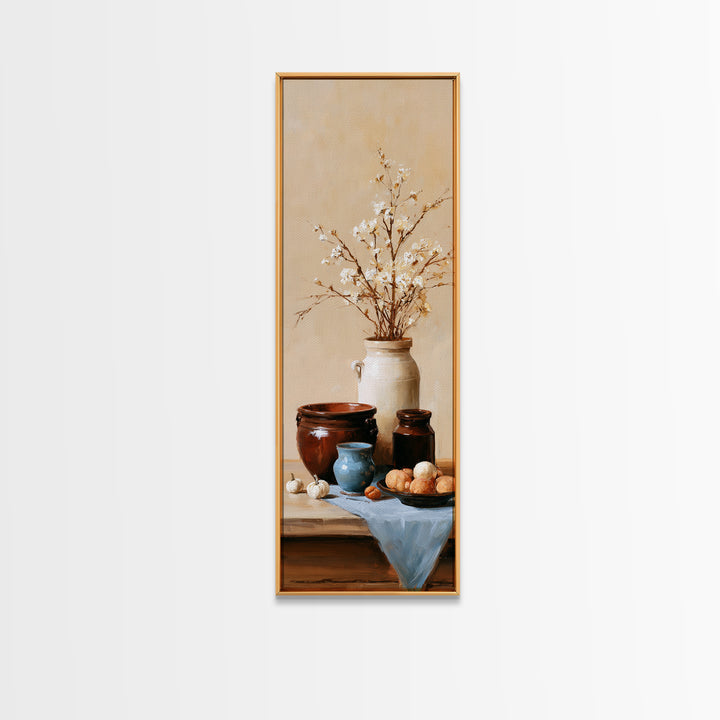 Sunlit Farmhouse Table Objects Without Room View Canvas Print, Dining Room Art, Bedroom Wall Art, Dining Room Decor, Dining, DRA-1x3-5