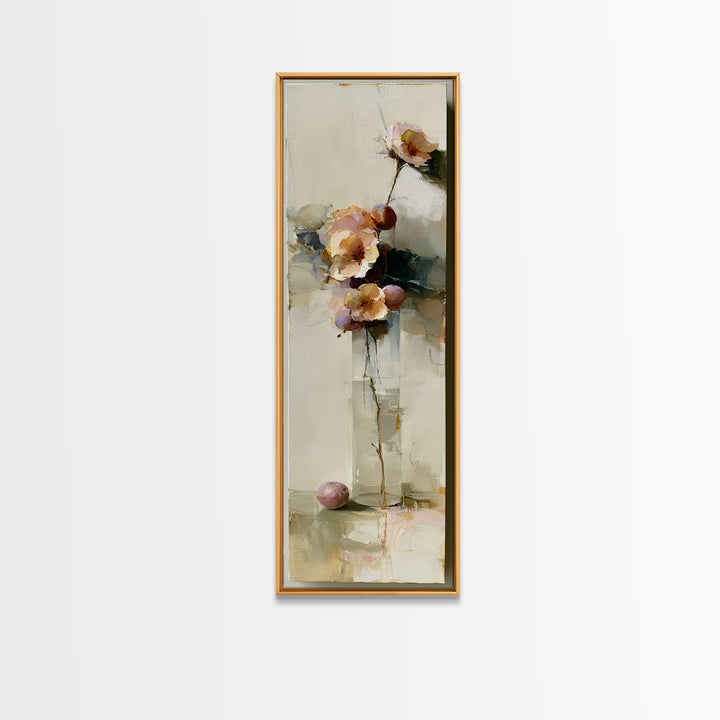 Peach and Plum Still Life Canvas Print, Dining Room Art, Contemporary Art, Dining Room Decor, Fine Art, Dining, Digital Print, DRA-1x3-56