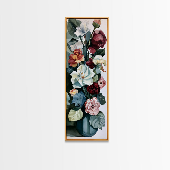 Large Expressive Flower Vase Canvas Print, Dining Room Art, Art Print, Dining Room Decor, Fine Art, Dining, Abstract Art, DRA-1x3-60