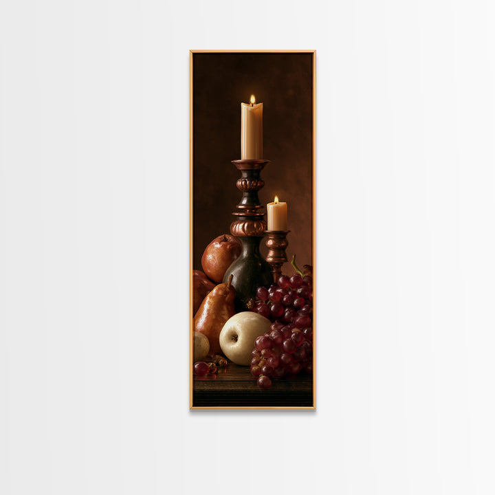 Classical Fruit Still Life Framed Canvas Print, Dining Room Art, Modern Decor, Dining Room Decor, Fine Art, Dining, Home Decor, DRA-1x3-61