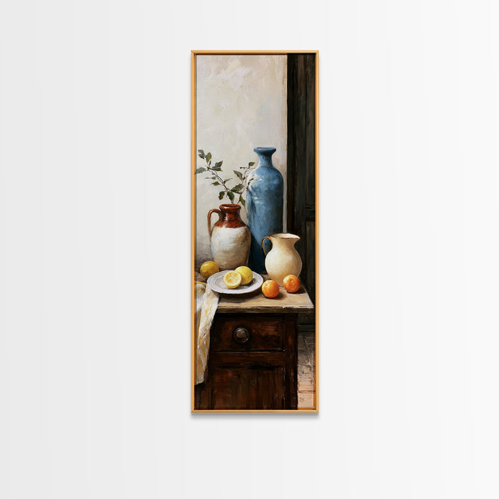 Sunlit Farmhouse Table Objects Without Room View Canvas Print, Dining Room Art, Wall Decor, Dining Room Decor, Fine Art, Dining, DRA-1x3-77