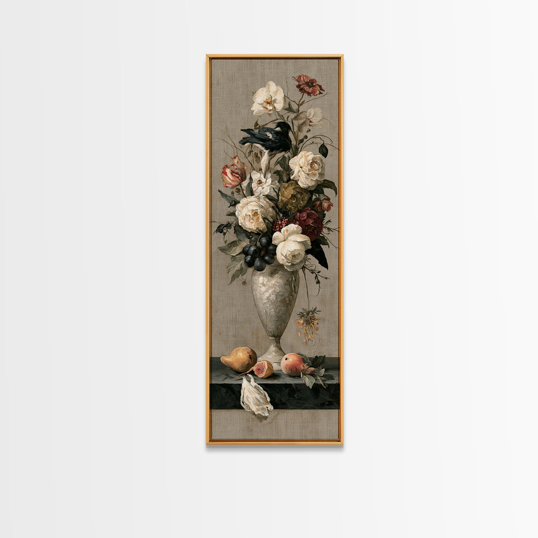 Classic Dutch Feast Arrangement Framed Canvas Print, Dining Room Art, Canvas Wall Art, Dining Room Decor, Fine Art, Dining, DRA-1x3-79