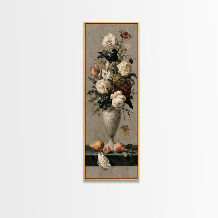 Classic Dutch Feast Arrangement Framed Canvas Print, Dining Room Art, Canvas Wall Art, Dining Room Decor, Fine Art, Dining, DRA-1x3-79