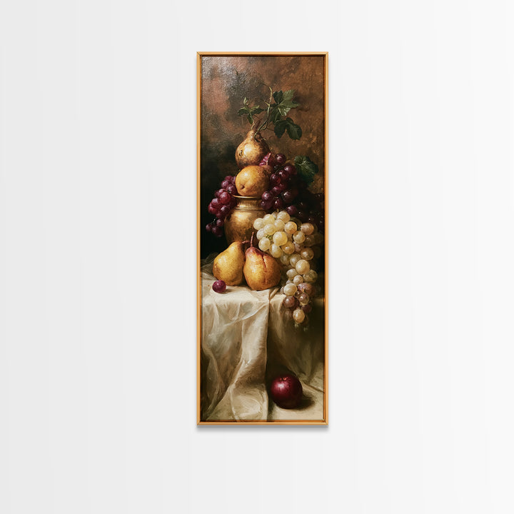 Classical Fruit Still Life Canvas Print, Dining Room Art, Art Print, Dining Room Decor, Fine Art, Dining, Abstract Art, DRA-1x3-85