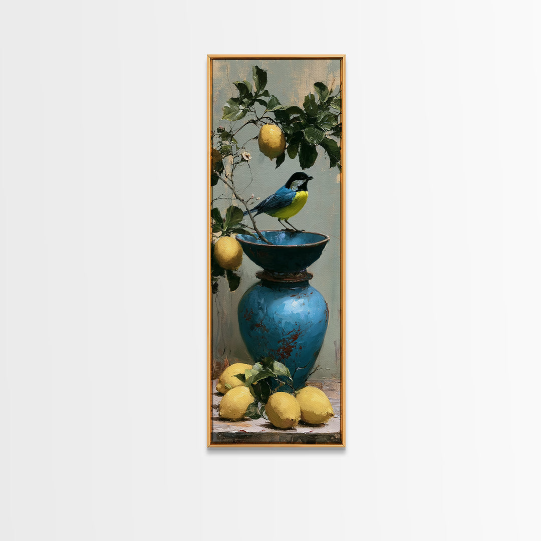 Italian Lemon Branch Canvas Print, Dining Room Art, Printable Art, Dining Room Decor, Watercolor Art, Dining, Coastal Wall Art, DRA-1x3-89