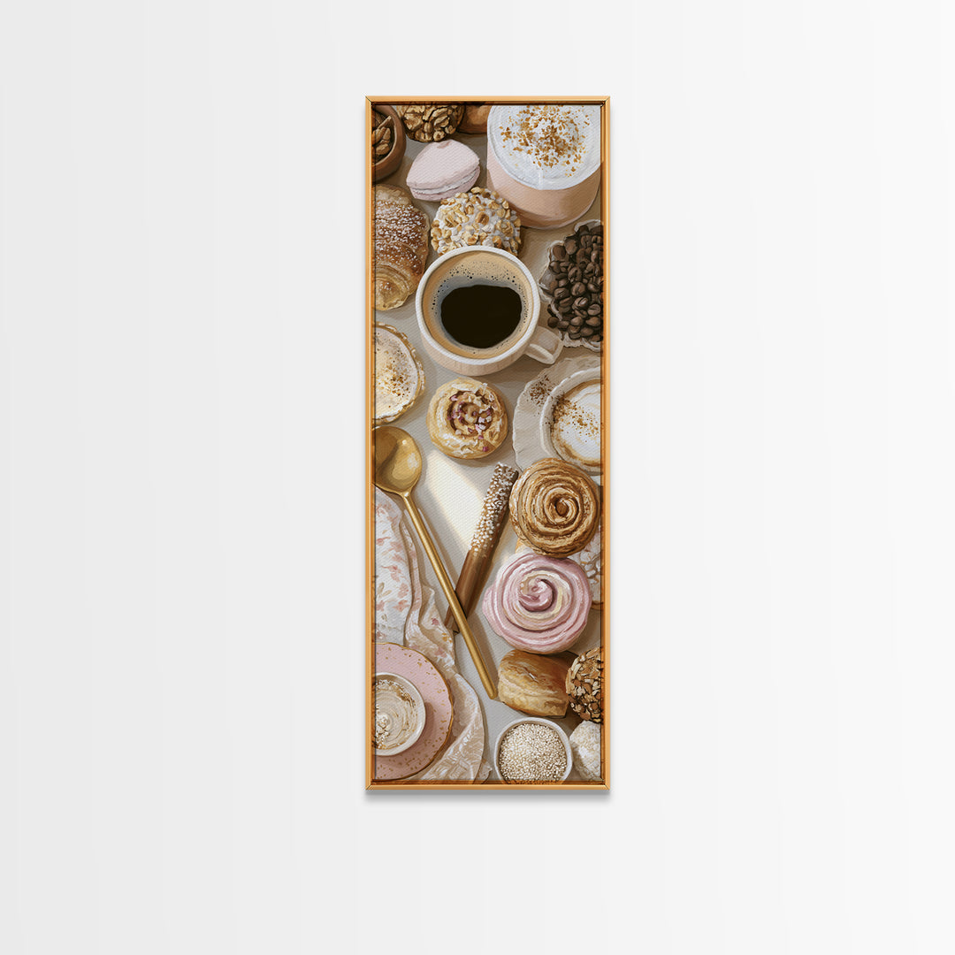 Coffee and Pastry Scene for Breakfast Nook Canvas Print, Dining Room Art, Dining Room Wall Art, Dining Room Decor, Dining, DRA-1x3-98