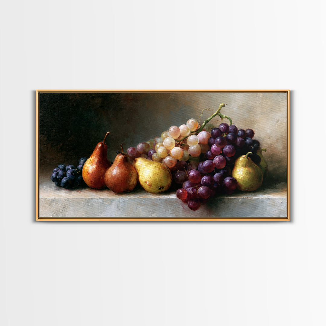 Classical Fruit Still Life Canvas Print, Dining Room Art, Luxury Decor, Dining Room Decor, Oil Painting, Dining, DRA-2x1-21
