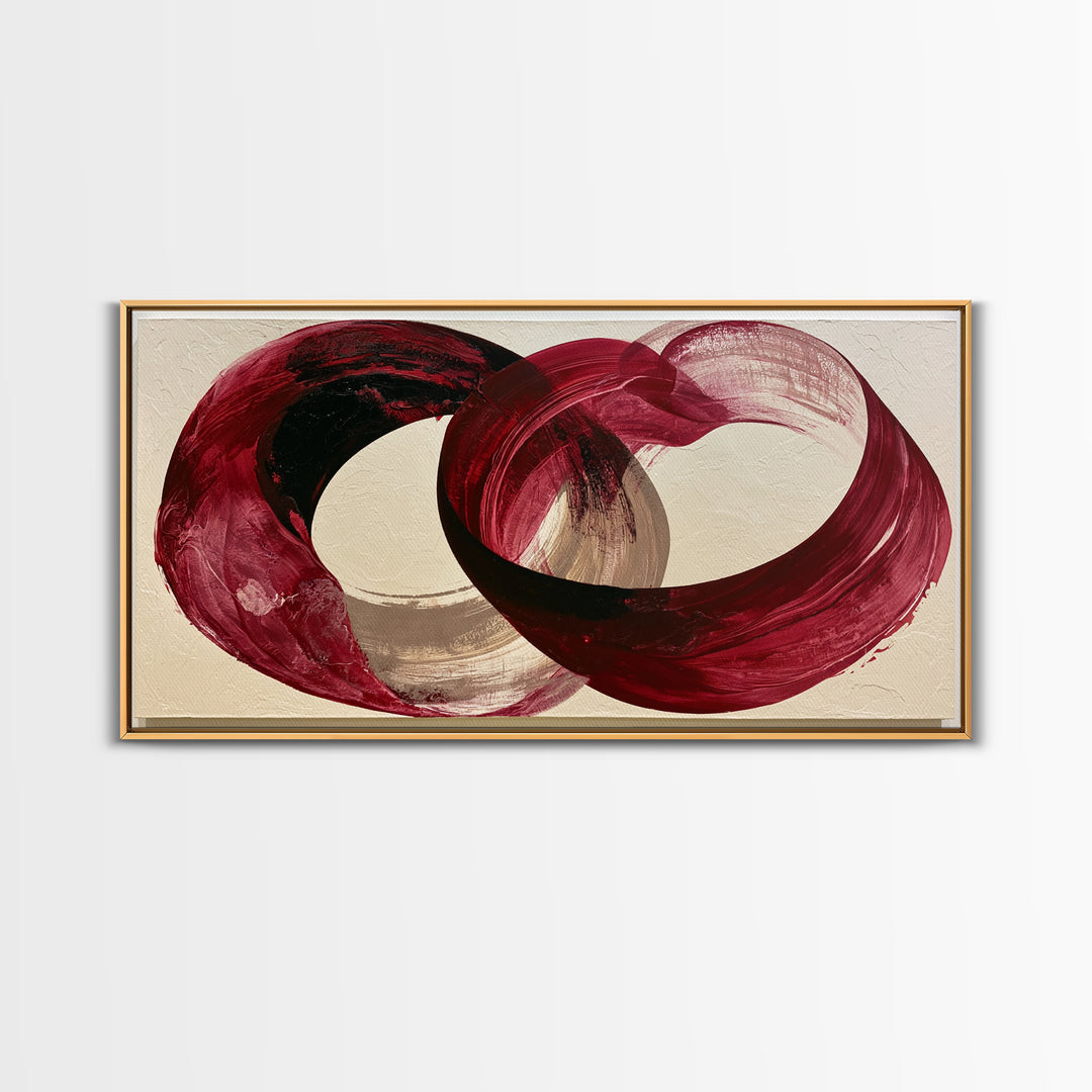 Abstract Red Wine Swirl Canvas Print, Dining Room Art, Statement Artwork, Dining Room Decor, Abstract Art, Dining, DRA-2x1-62