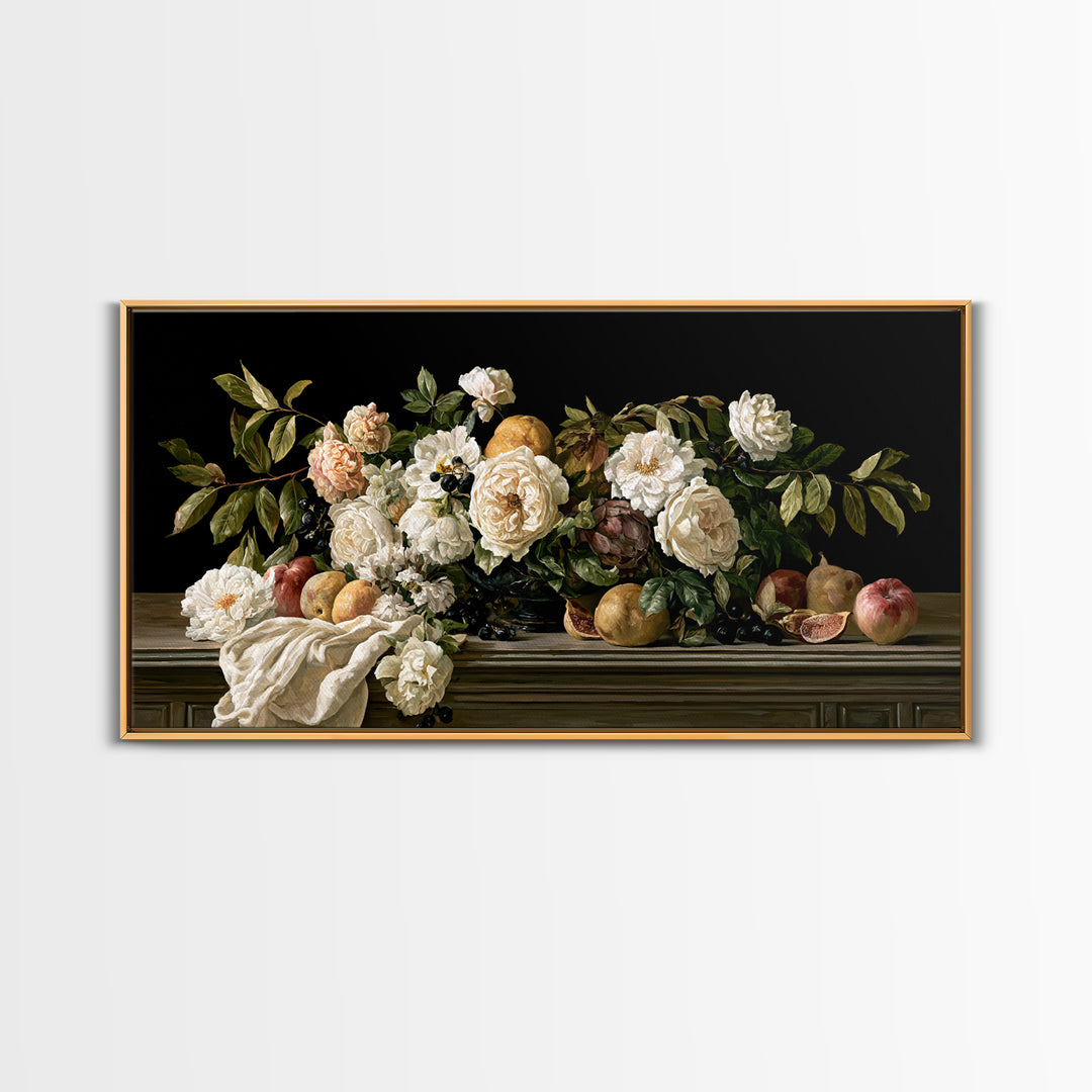 Classic Dutch Feast Arrangement Canvas Print, Dining Room Art, Printable Art, Dining Room Decor, Dining, Coastal Wall Art, DRA-2x1-63