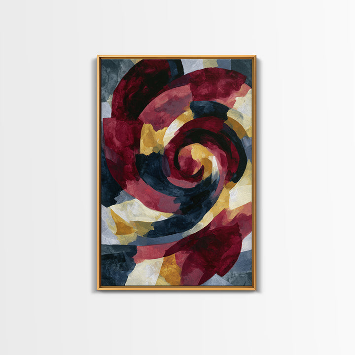 Abstract Red Wine Swirl Framed Canvas Print, Dining Room Art, Gallery Decor, Dining Room Decor, Dining, Minimalist Decor, DRA-2x3-26