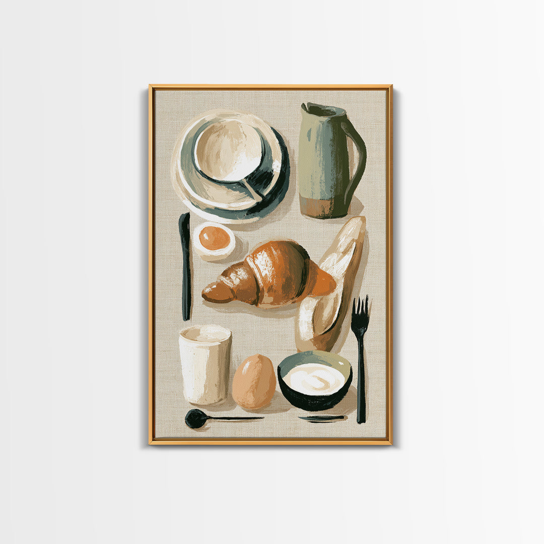 French Bistro Food Illustration Without Text Canvas Print, Dining Room Art, Fine Art Print, Dining Room Decor, Dining, DRA-2x3-42