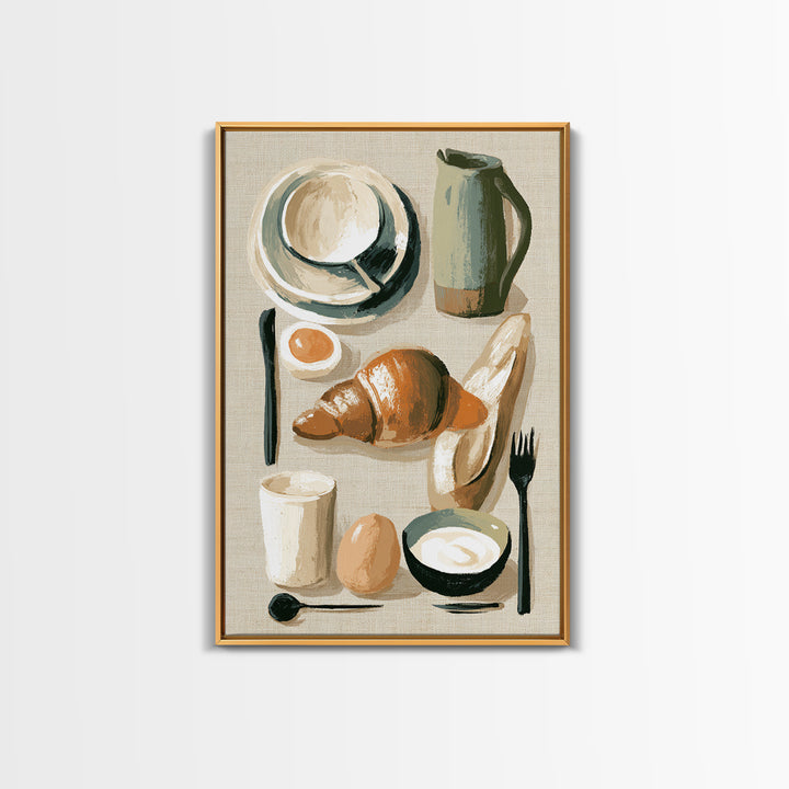 French Bistro Food Illustration Without Text Canvas Print, Dining Room Art, Fine Art Print, Dining Room Decor, Dining, DRA-2x3-42
