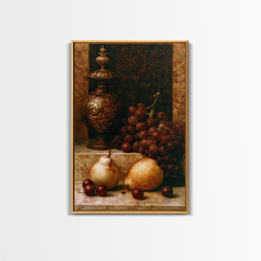 Classical Fruit Still Life Canvas Print, Dining Room Art, Canvas Wall Art, Dining Room Decor, Oil Painting, Dining, DRA-2x3-57