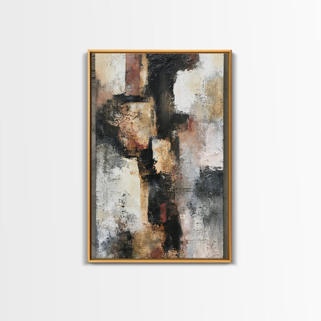 Abstract Composition in Appetite Friendly Warm Tones Canvas Print, Dining Room Art, Statement Artwork, Dining Room Decor, DRA-2x3-60