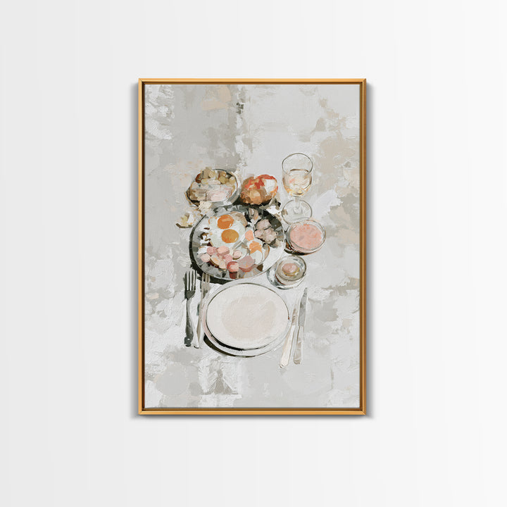 French Bistro Food Illustration Without Text Canvas Print, Dining Room Art, Room Decor, Dining Room Decor, Oil Painting, Dining, DRA-2x3-66