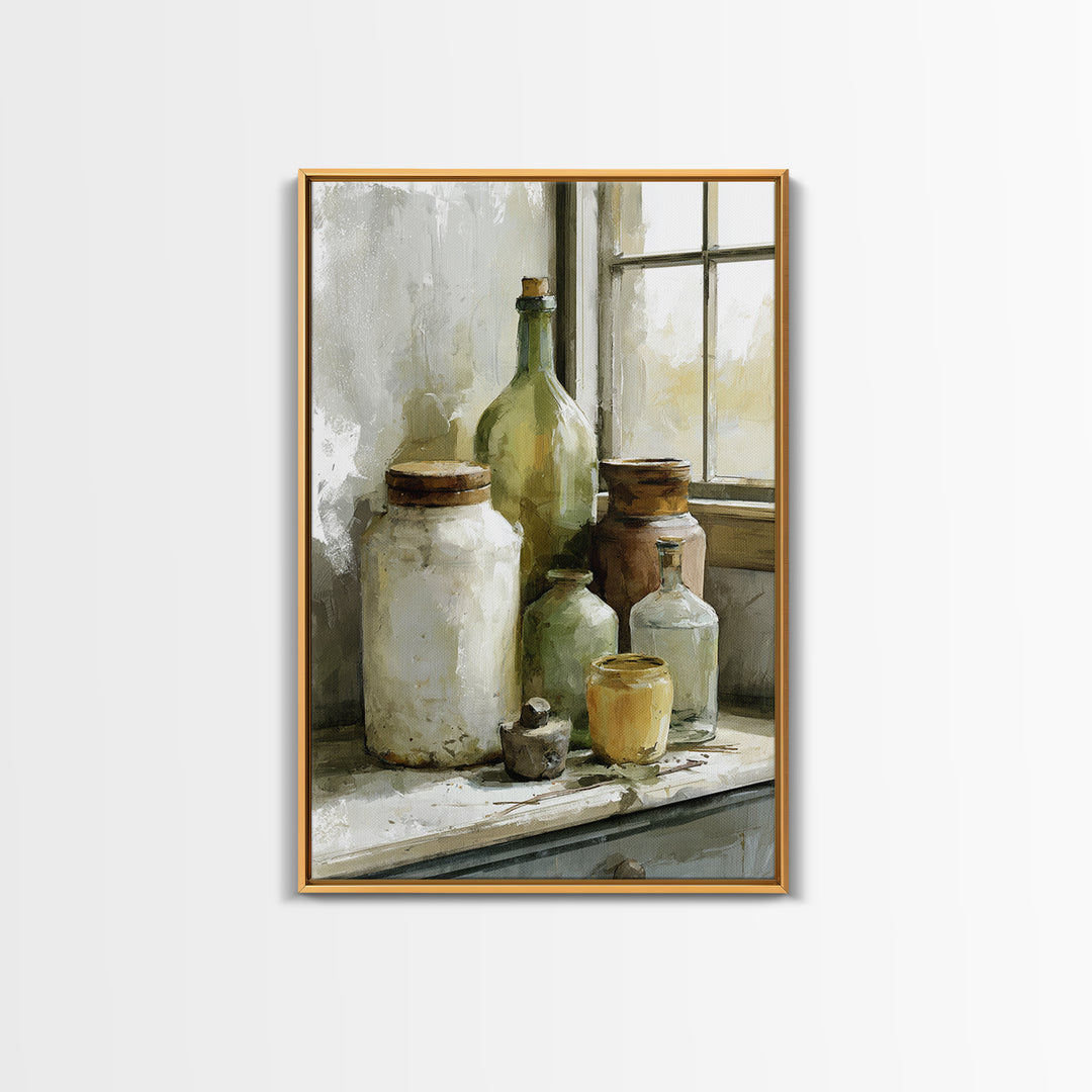 Sunlit Farmhouse Table Objects Without Room View Canvas Print, Dining Room Art, Printable Wall Art, Dining Room Decor, Dining, DRA-2x3-73