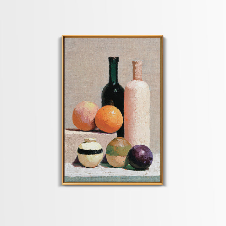 Peach and Plum Still Life Framed Canvas Print, Dining Room Art, Canvas Wall Art, Dining Room Decor, Fine Art, Dining, DRA-2x3-76