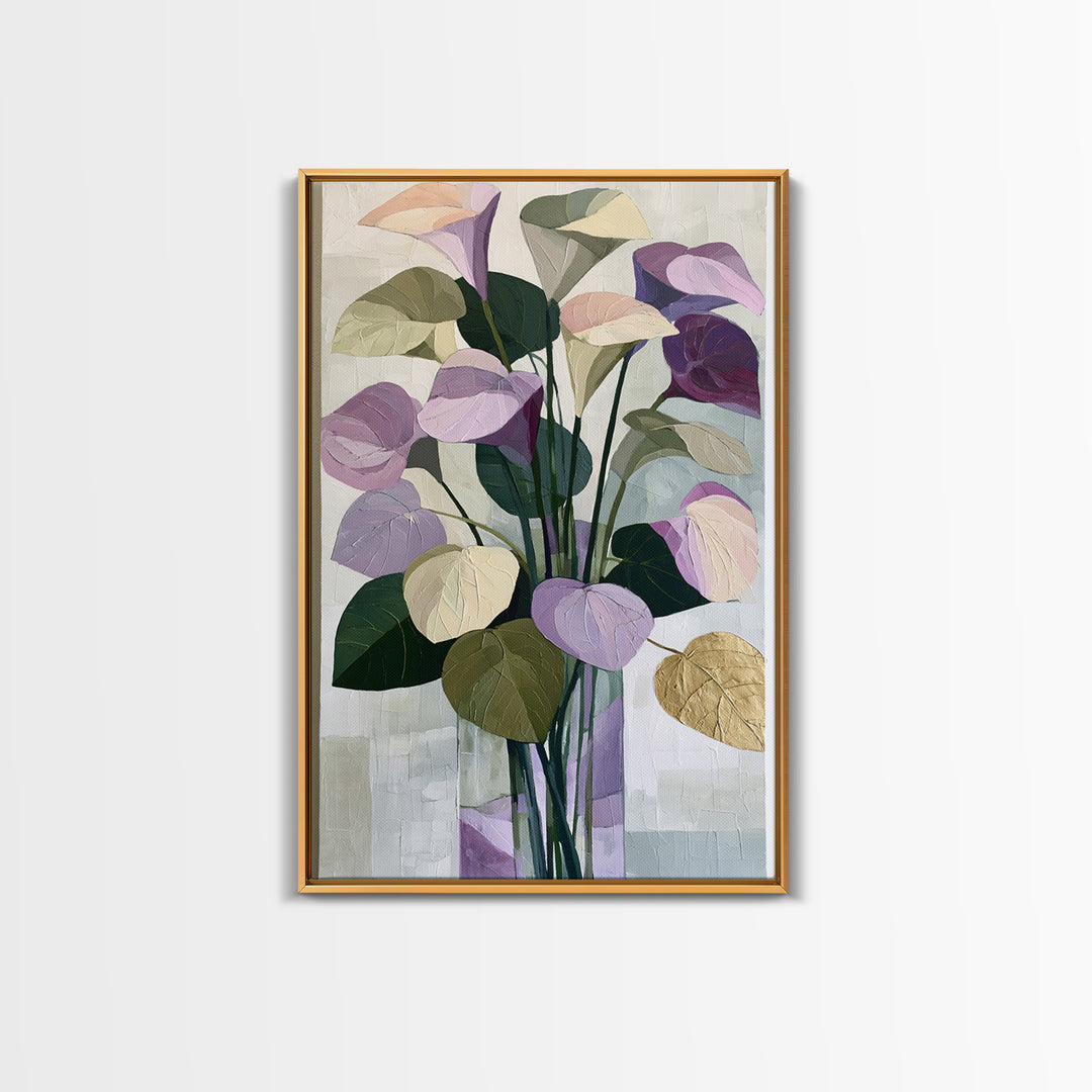 Large Expressive Flower Vase Framed Canvas Print, Dining Room Art, Digital Print, Dining Room Decor, Watercolor Art, Dining, DRA-2x3-8