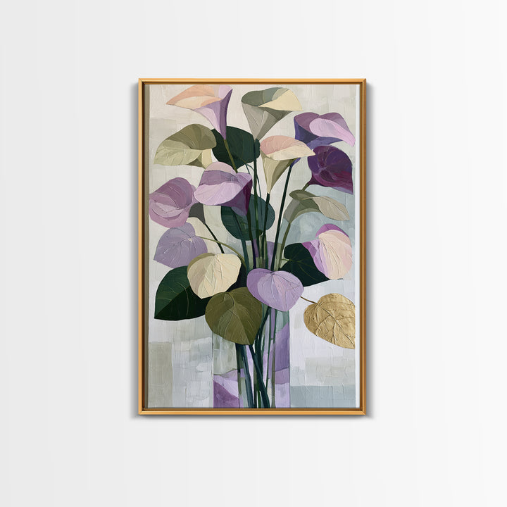 Large Expressive Flower Vase Framed Canvas Print, Dining Room Art, Digital Print, Dining Room Decor, Watercolor Art, Dining, DRA-2x3-8