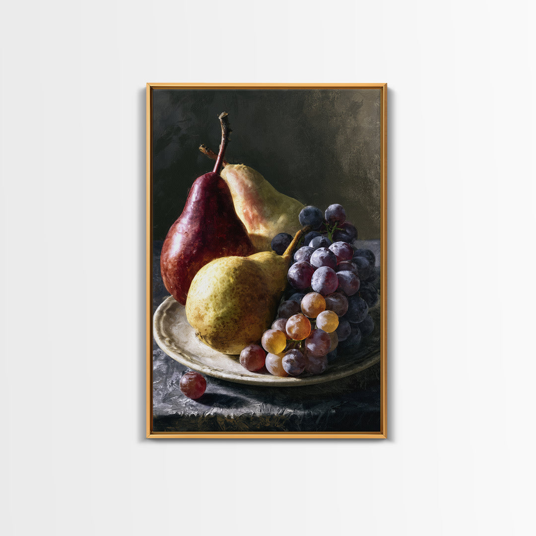 Classical Fruit Still Life Canvas Print, Dining Room Art, Art Print, Dining Room Decor, Fine Art, Dining, Abstract Art, DRA-2x3-9