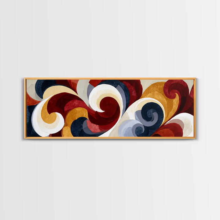 Abstract Red Wine Swirl Framed Canvas Print, Dining Room Art, Textured Painting, Dining Room Decor, Abstract Art, Dining, DRA-3x1-10