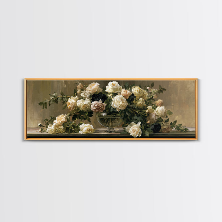 Classic Dutch Feast Arrangement Canvas Print, Dining Room Art, Statement Artwork, Dining Room Decor, Fine Art, Dining, DRA-3x1-35