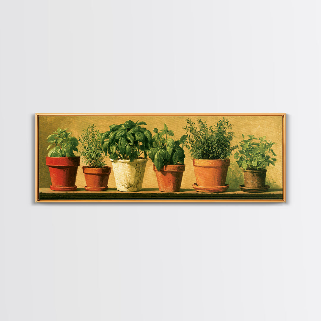 Modern Kitchen Herbs Canvas Print, Dining Room Art, Printable Art, Dining Room Decor, Abstract Art, Dining, Coastal Wall Art, DRA-3x1-49