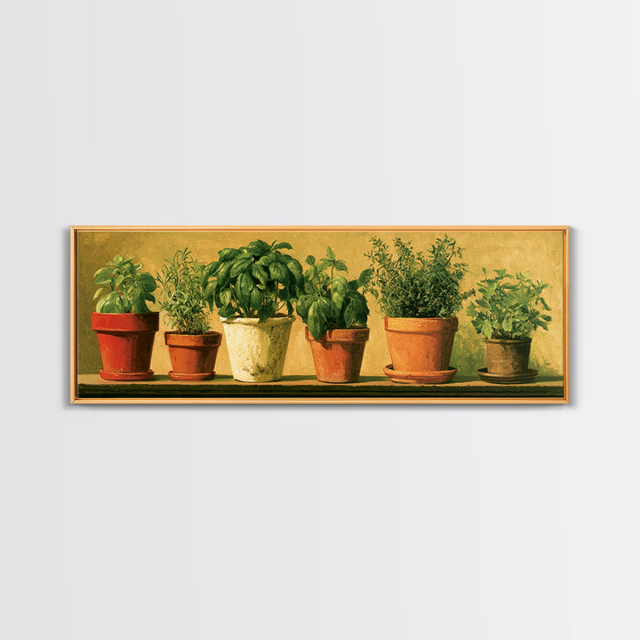 Modern Kitchen Herbs Canvas Print, Dining Room Art, Printable Art, Dining Room Decor, Abstract Art, Dining, Coastal Wall Art, DRA-3x1-49